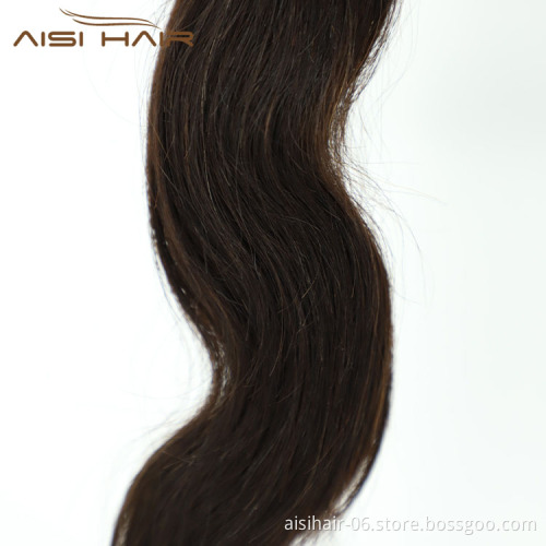 Aisi Hair Hotselling Popular Wholesale Vendor Body Wave Natural Black Color 100% Brazilian Human Hair Weave Bundles